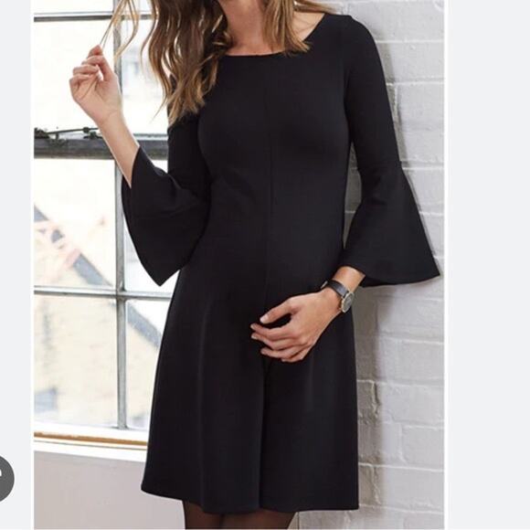 Isabella Oliver Dresses & Skirts - Isabella Oliver Black Bell Sleeve Maternity Dress Size 4